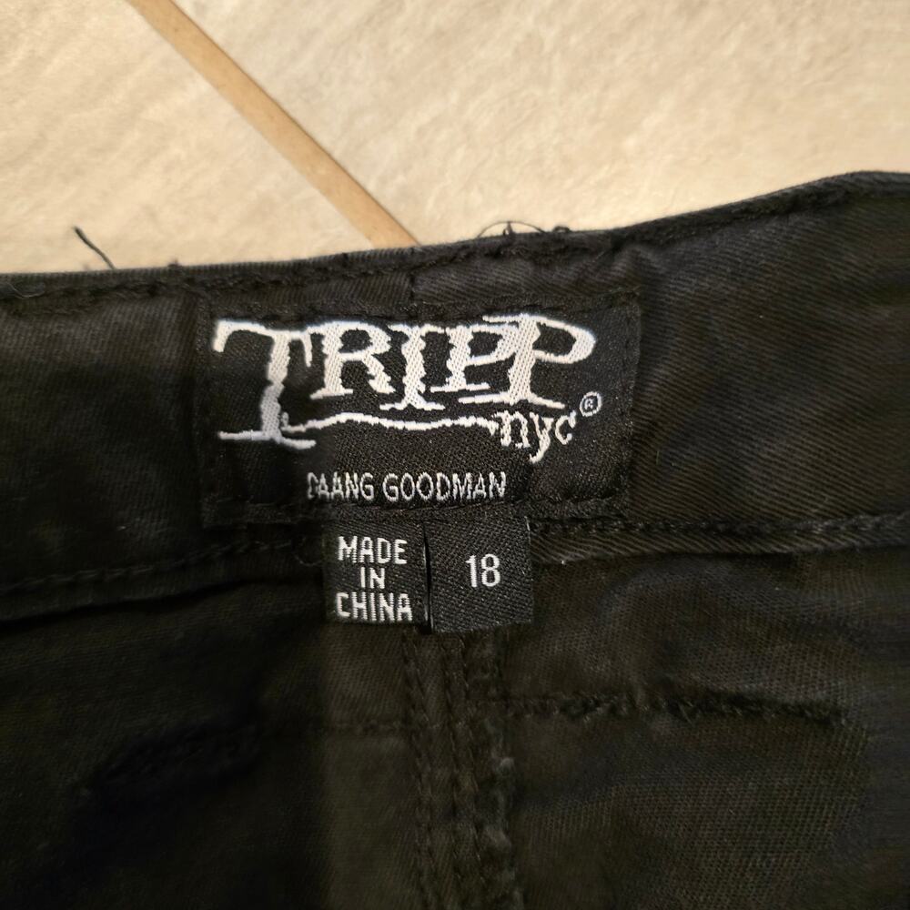 Tripp Striped Skinny Jeans Women's Rave Goth Punk Geometric Black White Size 18 - Picture 2 of 6